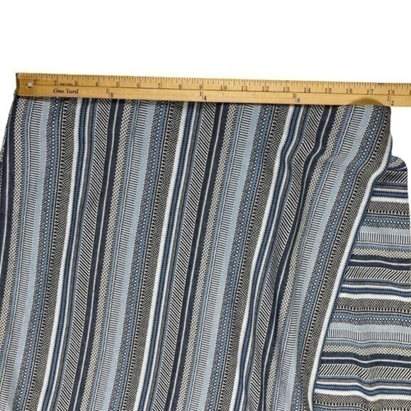 J. Jill Skirt Womens L Blue Ivory Aztec Striped Mountain Breeze Faux Wrap Mini - Picture 5 of 8